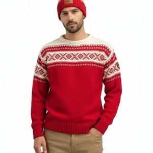 Dale of Norway Cortina 1956 Sweater Mens XL Unisex Raspberry Red 100% Wool